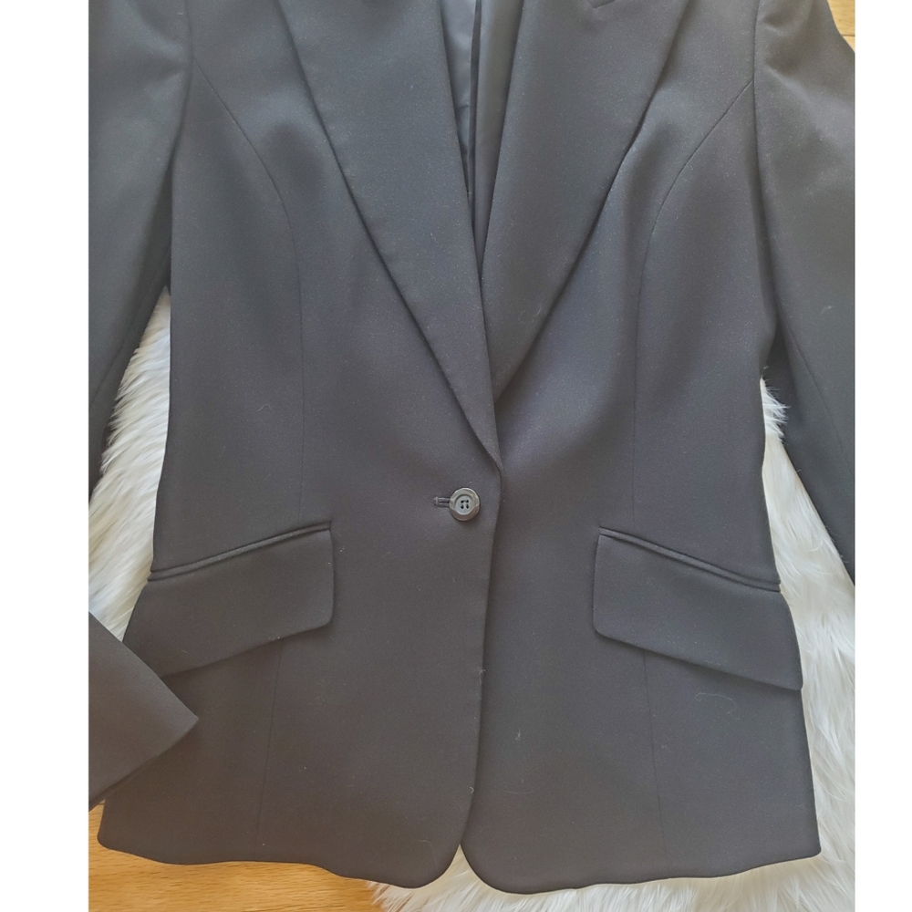 Express Black Shimmer Single Button Blazer Sz 1/2 - image 4